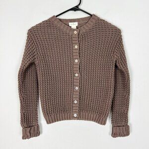 Olive Juice Brown Fisherman Cardigan Sweater Button Front Unisex Girls Boys Size